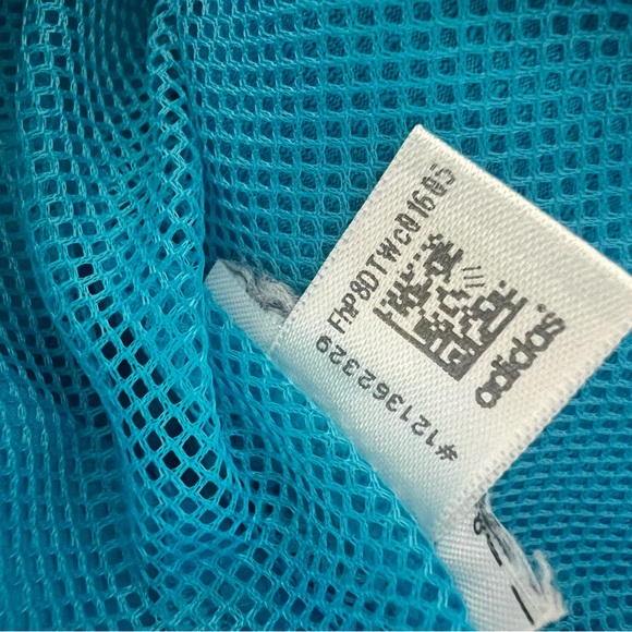 ADIDAS women’s Windbreaker Shock Cyan Jacket Half Zip Pullover size large - Picture 9 of 9